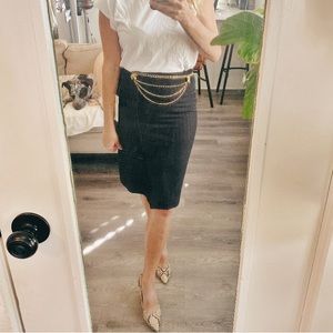 Gerard Darel Pinstripe Pencil Skirt Wool size FR 36 / US 4